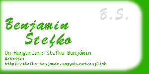 benjamin stefko business card